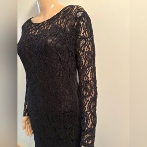 Lace Dress Black Maxi Romantic Boho Artsy Fairycore Whimsigoth